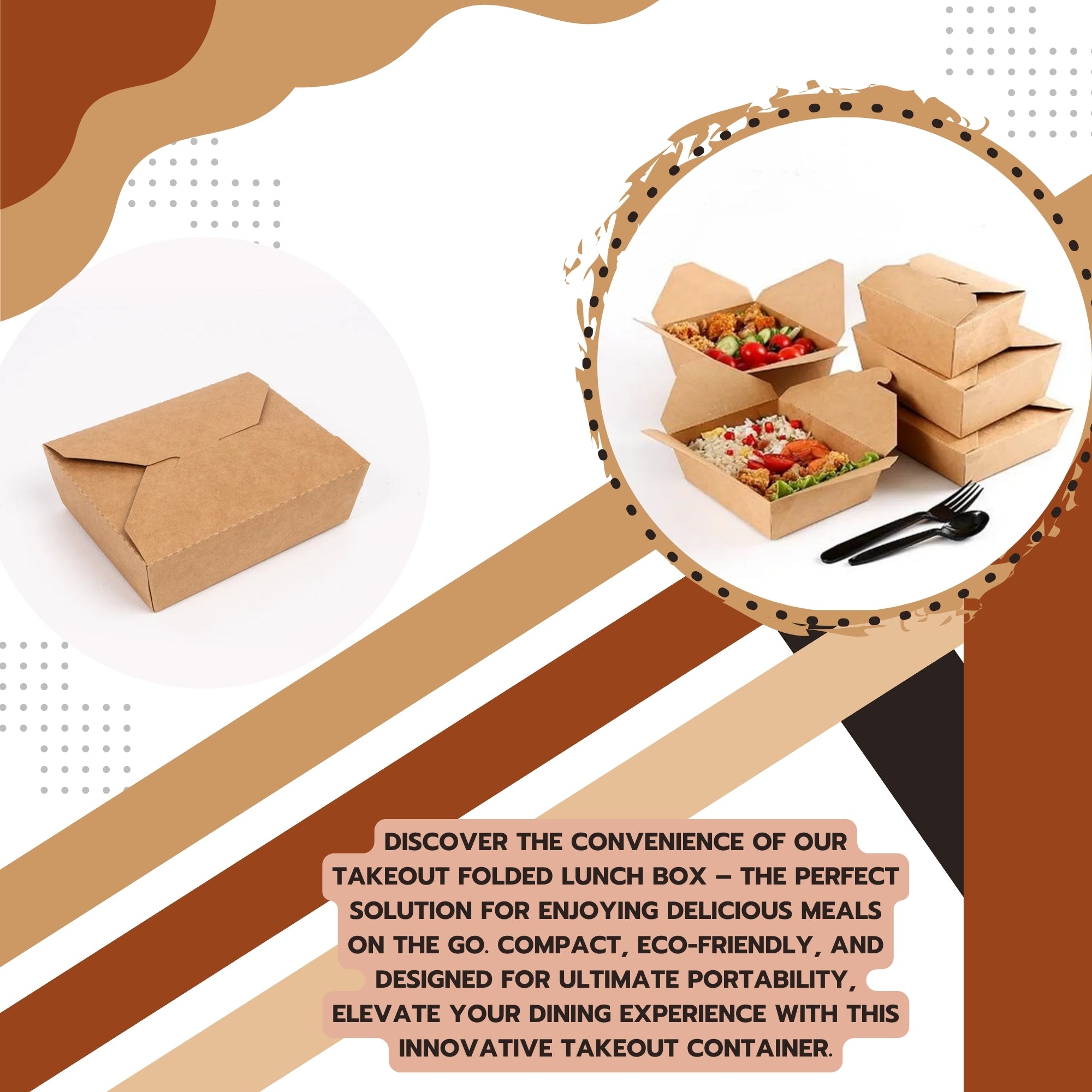 Takeout Folded Lunch Box, Ecosmart, sustainable, brown paper, disposable, affordable, Leak resistant, kraft paper, macaroni, salad, bulk pack, frozen treats, shops, diners, restaurants, food trucks, bakeries, Multi-Purpose, high-quality, avoid leaks, spills, pulp, durable, occasion, dinnerware, microwavable, food safe, meal prep, catering supplies, Packaging, takeout, deliveries, customized, sophistication, personalize, freshness, Compostable Fiber, renewable, biodegradable