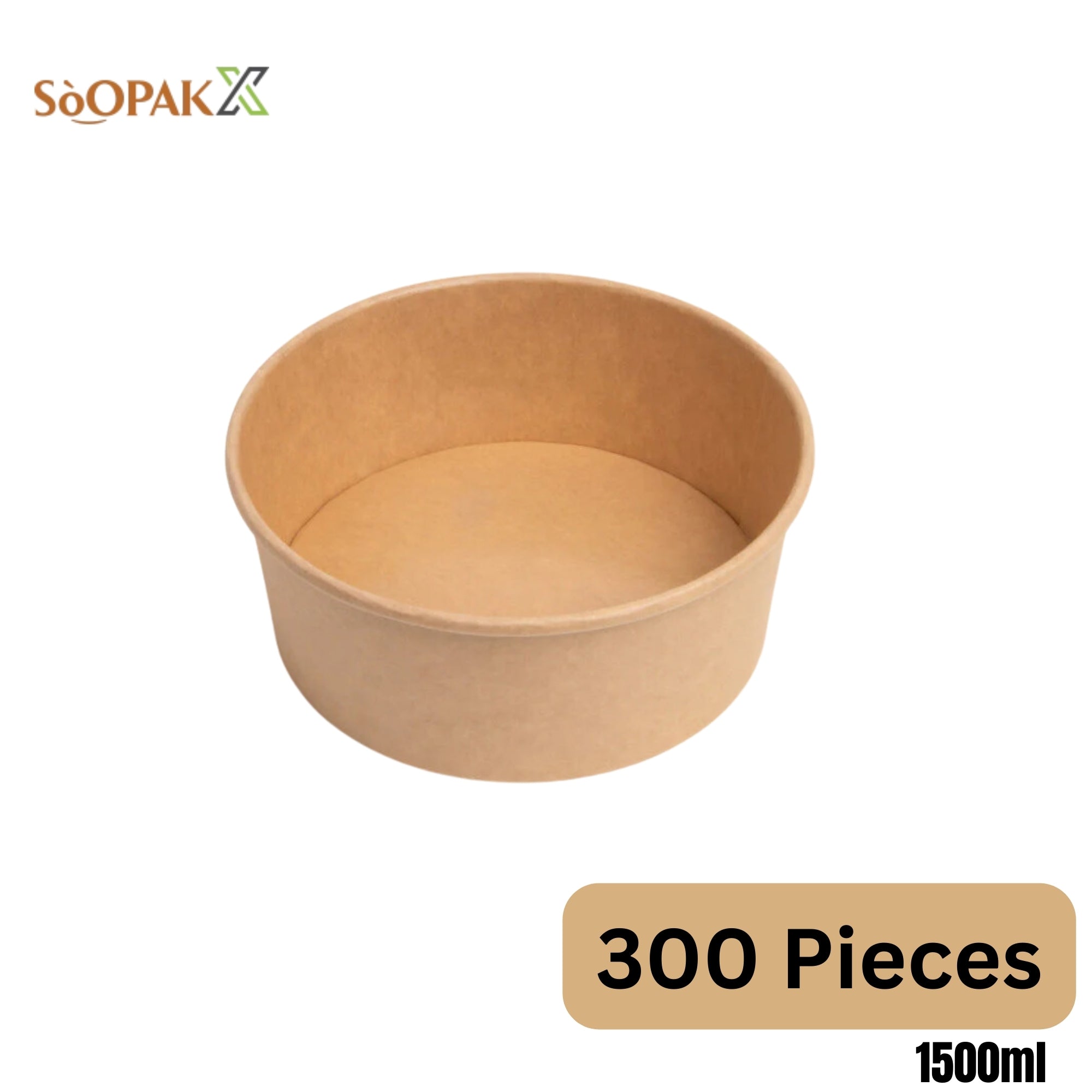 50oz/1500ml Kraft Paper Bowl - Sustainable and Sturdy Disposable Bowl ...