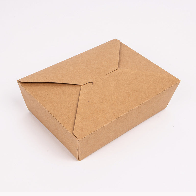 Takeout Folded Lunch Box, Ecosmart, sustainable, brown paper, disposable, affordable, Leak resistant, kraft paper, macaroni, salad, bulk pack, frozen treats, shops, diners, restaurants, food trucks, bakeries, Multi-Purpose, high-quality, avoid leaks, spills, pulp, durable, occasion, dinnerware, microwavable, food safe, meal prep, catering supplies, Packaging, takeout, deliveries, customized, sophistication, personalize, freshness, Compostable Fiber, renewable, biodegradable
