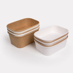 SoOPAK X - Kraft Rectangle Paper Bowls - Pack of 300 | Ideal for Events, Parties, and More!