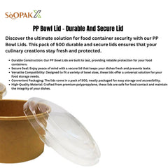 PP Bowl Lid, avoid leaks, durable, warming, biodegradable, paper flat lids, freshness, takeout, Packaging, easy visibility, food safe, avoid leaks, high-quality, dinnerware, recyclable lids, Ecosmart, sustainable, coffee, tea