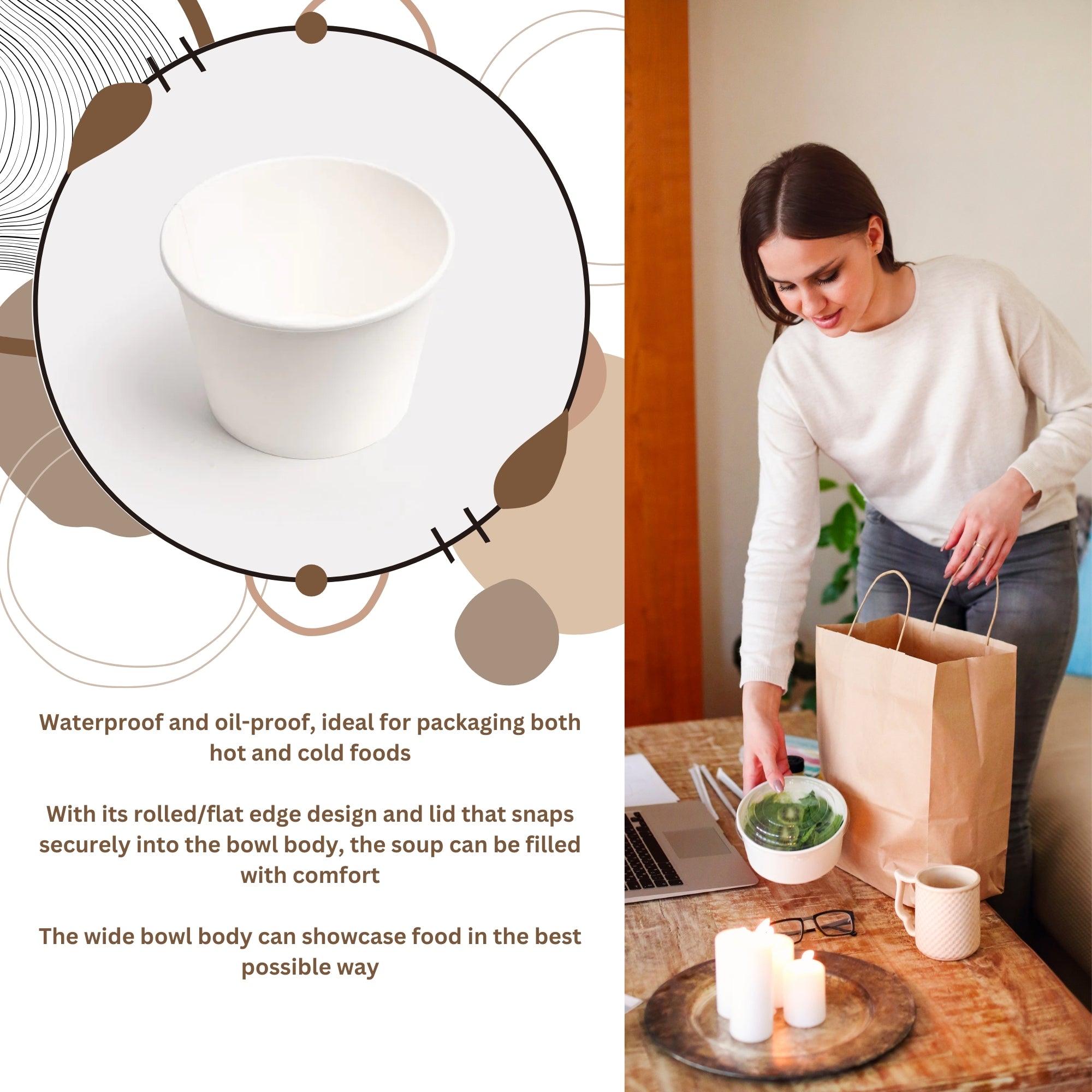 White Paper Bowl, avoid leaks, durable, warming, biodegradable, freshness, takeout, Packaging, easy visibility, food safe, avoid leaks, high-quality, dinnerware, Ecosmart, sustainable, coffee, tea, epitomize, biodegradable, renewable, hot chocolate, morning coffee, double-walled cups, freshness, personalize, customized, takeout, Packaging, avoid spills, food safe, microwavable, elegance, dinnerware, strong, resilient, avoid leaks, restaurants, perfect choice, bulk pack, party cups, Leak Resistant